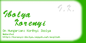 ibolya korenyi business card