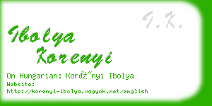 ibolya korenyi business card